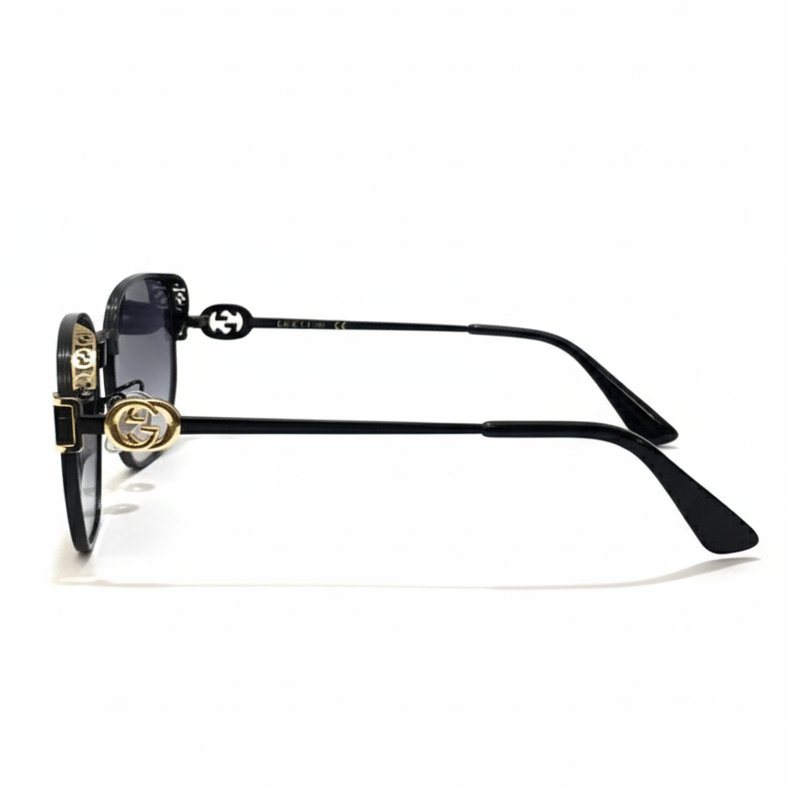 Gucci Hexagon Metal Dark Grey Tint Sunglasses