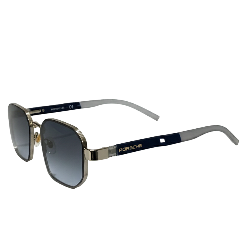 Porsche Hexagonal Silver Metal Sunglasses