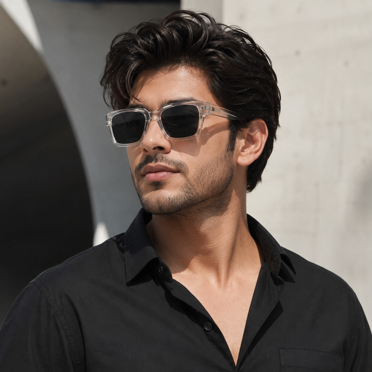 Versace Crystal Acetate Square Sunglasses
