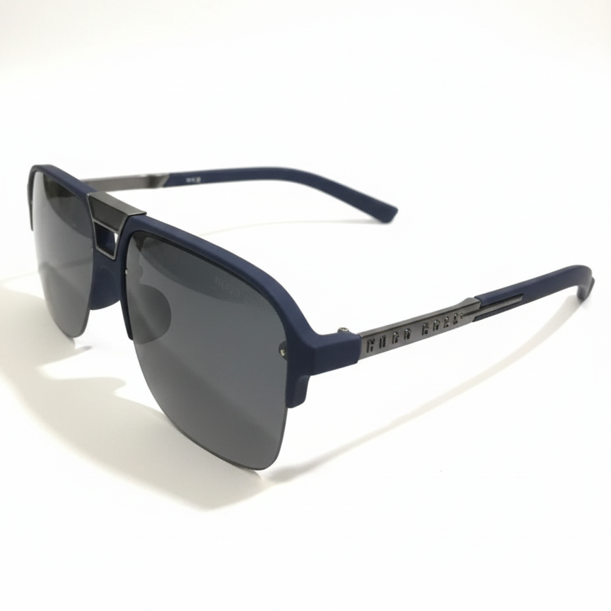Hogu Boss Double Bridge Blue Sunglasses