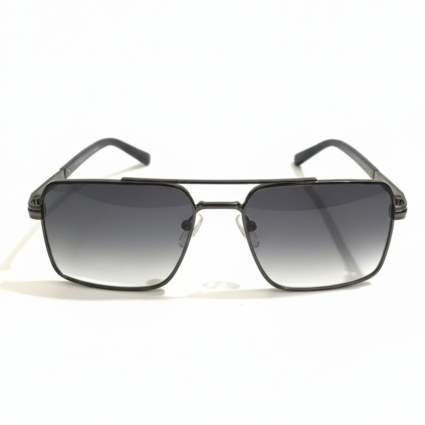 Cartier Black Metal Double Bridge Sunglasses