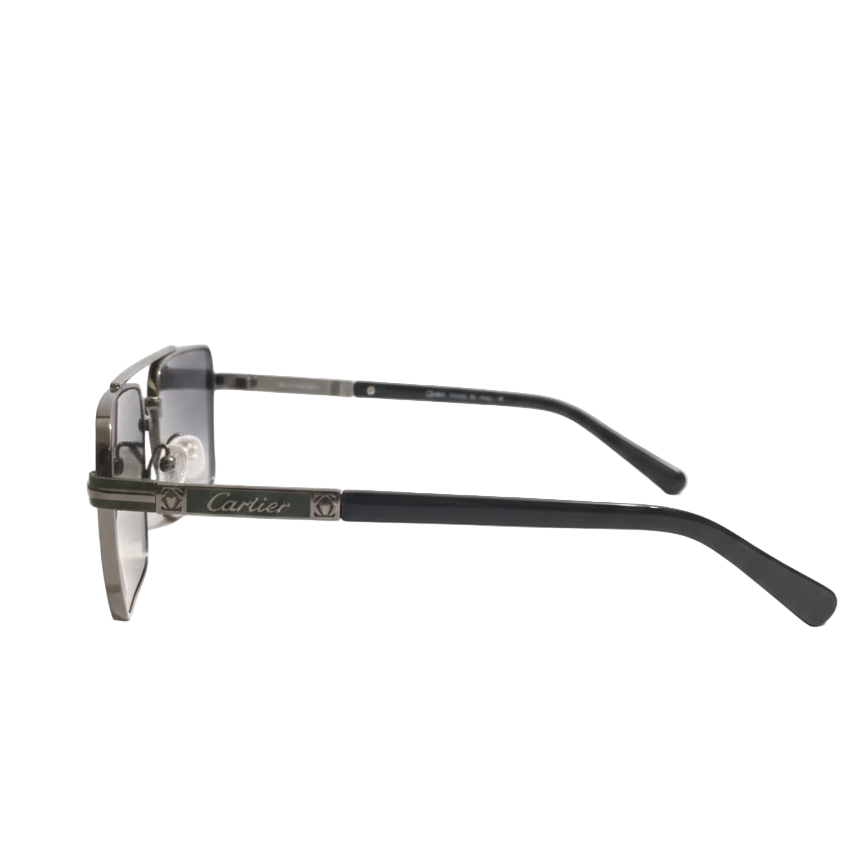 Cartier Black Metal Double Bridge Sunglasses