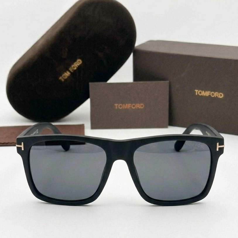 Tom Ford Black Acetate Square Sunglasses