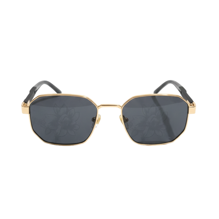 Porsche Hexagonal Gold Metal Sunglasses