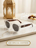 Police Crystal Clear Square Aviator Sunglasses