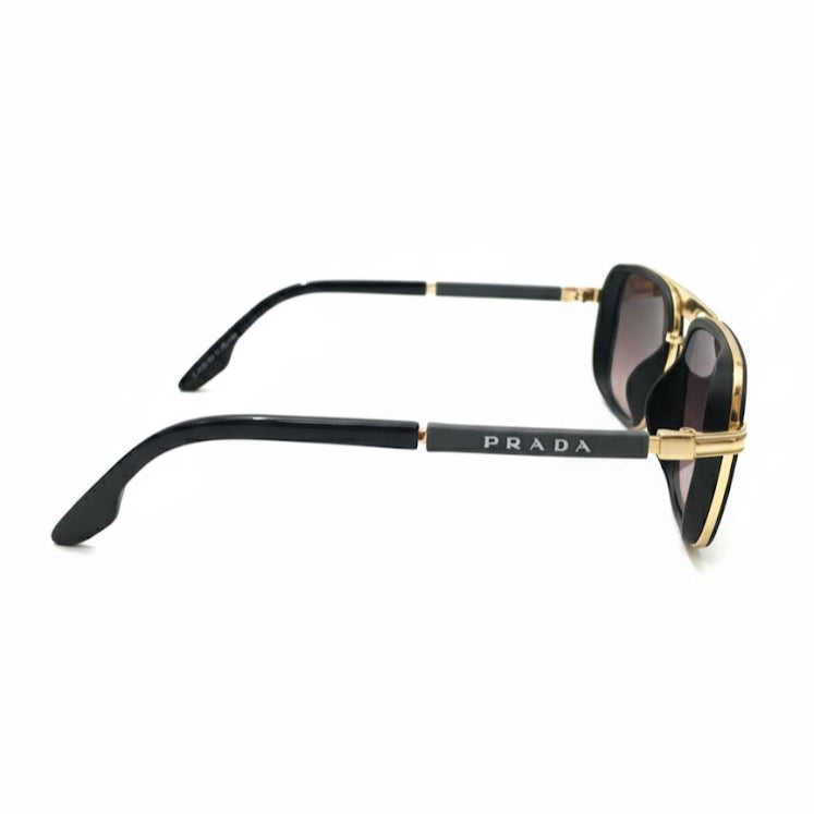 Prada Metal Double Bridge Rectangle Sunglasses