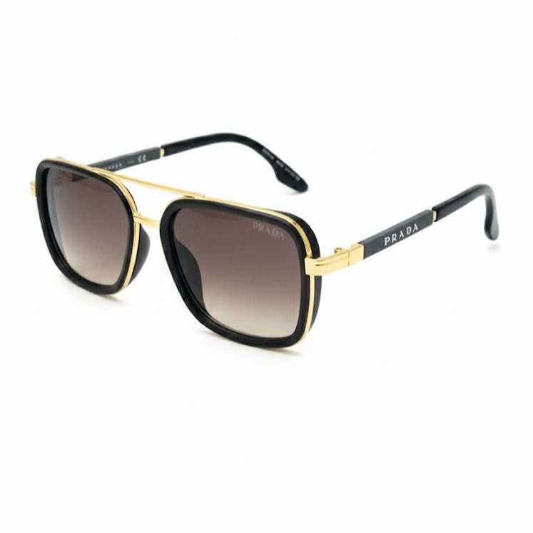 Prada Metal Double Bridge Rectangle Sunglasses