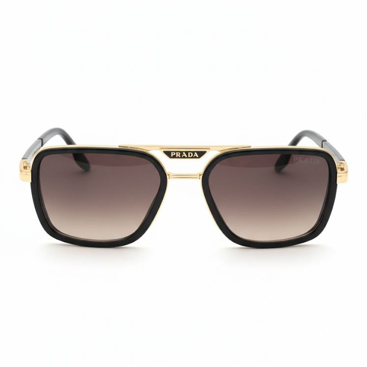 Prada Metal Double Bridge Rectangle Sunglasses