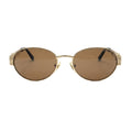 Versace Oval Gold Toned Metal Sunglasses