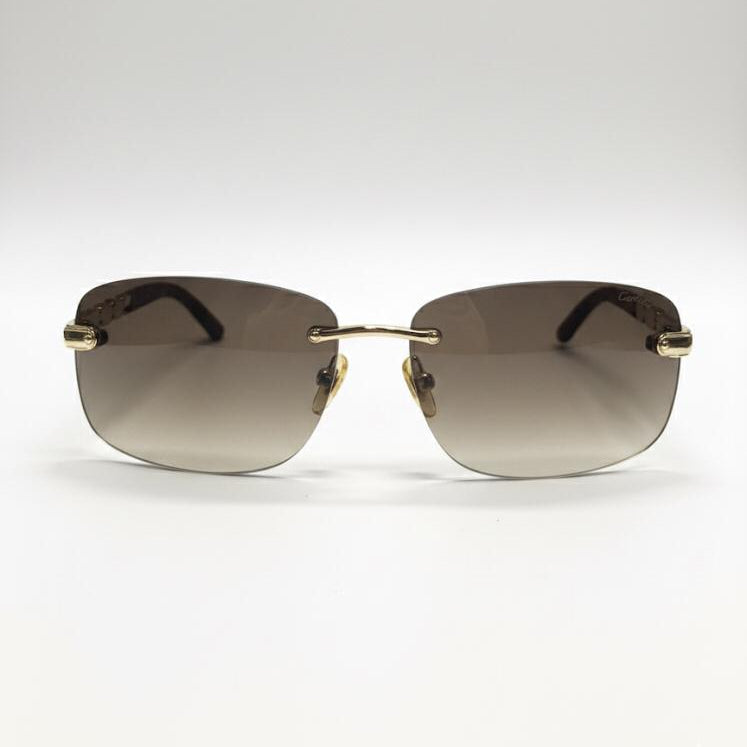 Cartier Rectangle Rimless Sunglasses