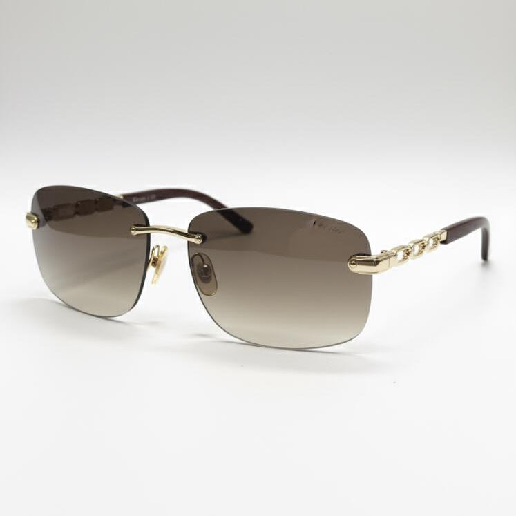 Cartier Rectangle Rimless Sunglasses